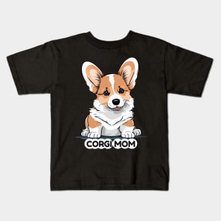 Corgi Mom Cute Pembroke Welsh Corgi Puppy Kids T-Shirt